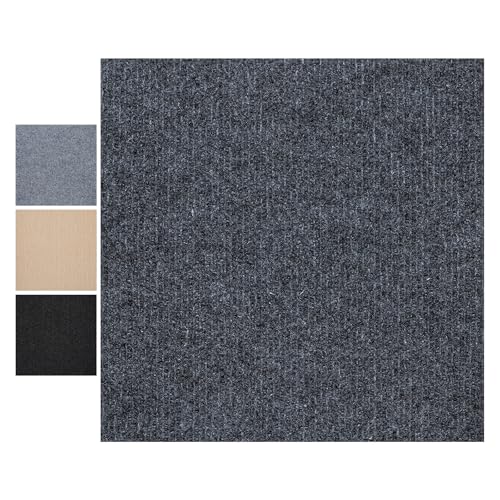 CUCOS Teppichfliesen Selbstklebende 50x50 cm Teppichboden Einfach Zuschneidbar Weicher Teppich Fliesen für Wohnbereich Büro und Küche 10 Fliesen pro Box / 2.5 m