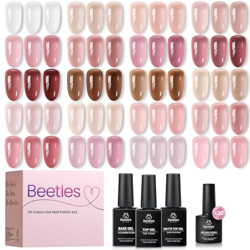 Beetles Soft Tint Jelly Gel Nail Polish Set - 23PCS 20 Colors Jel...