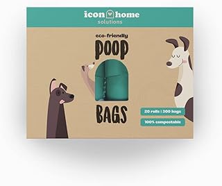 ECO FRIENDLY Dog poop bag, 20 rolls/ 300 bags. Pure green 100% Biodegradable Plastic free Poop bag Compostable earth friendly Pet Waste Poop bags
