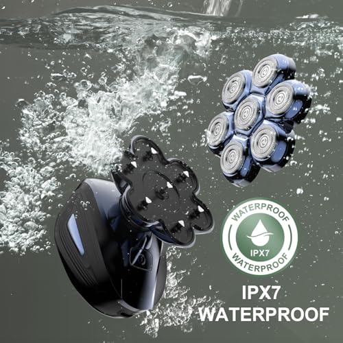 Image of Head Shavers for Bald Men: Upgraded Detachable Head Shaver - IPX7 Waterproof Wet or Dry Electric Razor for Men - 7D LED Display Rechargeable Shaving Grooming Kit with Type-C Charge