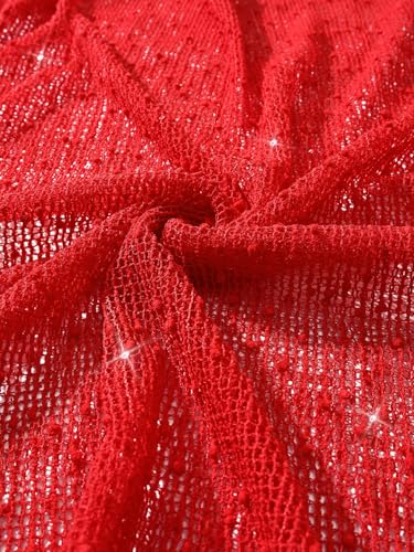 Image of Lilosy Sexy Crochet Sheer Kaftan Caftan Beach Dress Bathing Suit Swim Coverup Summer Vacation Outfits One Piece