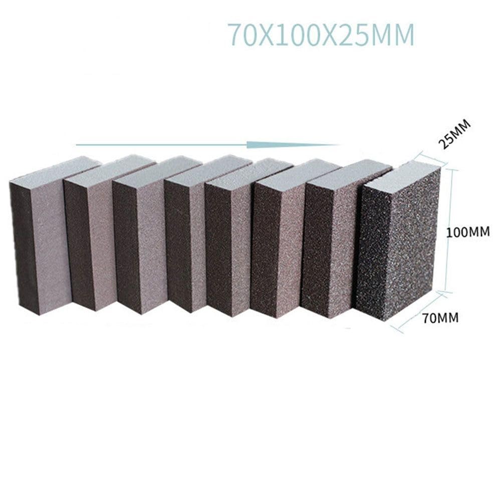 Papel de Lija, Paquete 5 esponjas Lijado Alta Densidad, Grano Medio 36-220, Almohadillas abrasivas 4 Lados for Madera, Metal y Pintura(100grit)