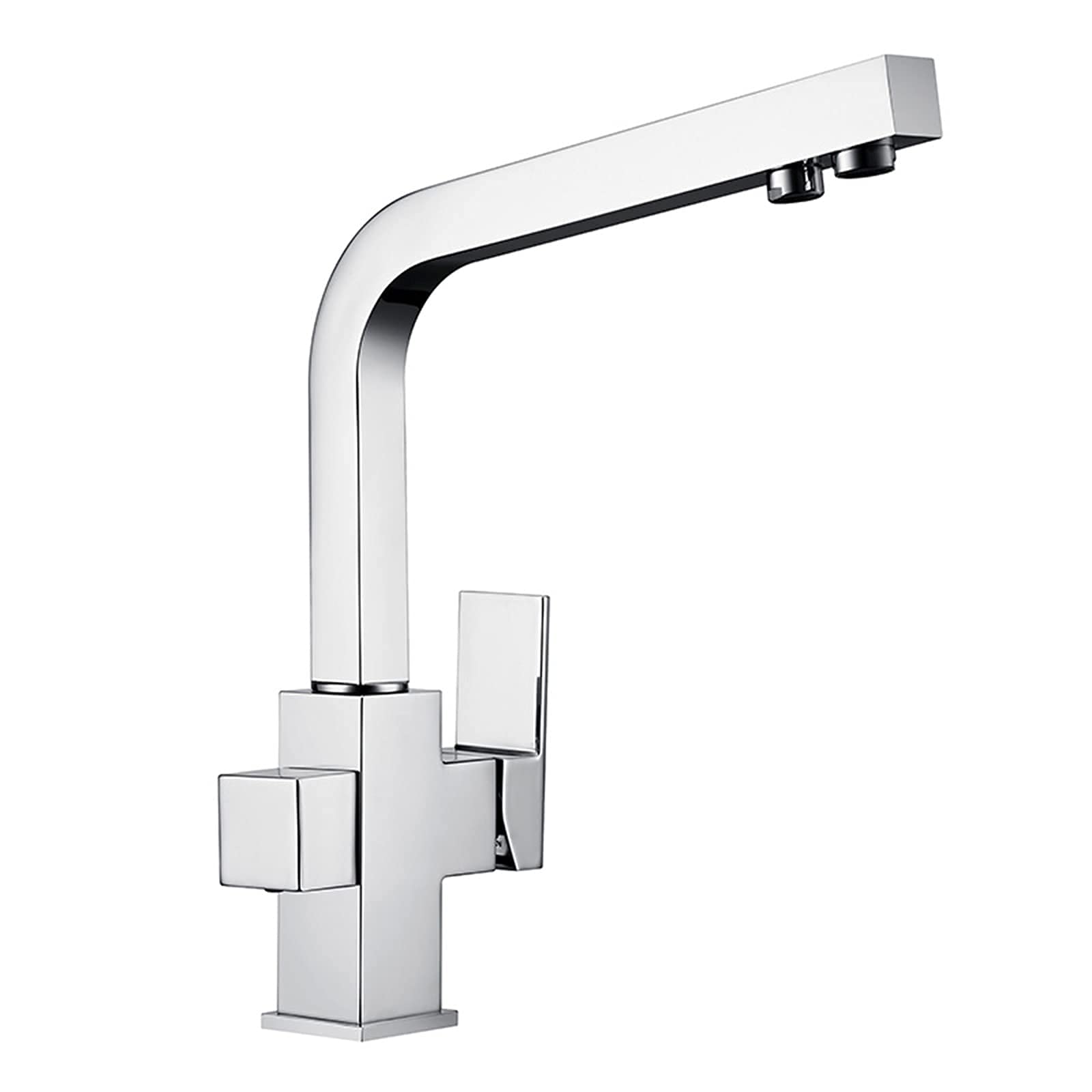 Robinet de cuisine laiton anti eclaboussure double sortie pour resoudre le manque de place