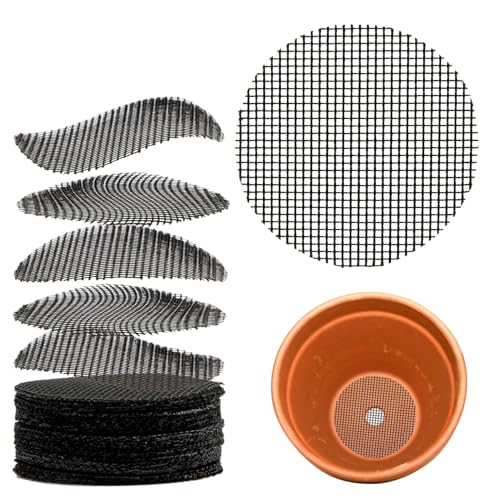 MAQIHAN 100 Plant Pots - Hole Mesh Pad Terrarium Potting Eye Mesh Mats Pot Substrate Barrier 2 Inch...
