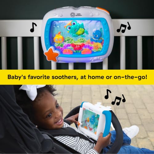 Image of Baby Einstein 2-in-1 Sea Dreams Soother On-the-Go Gift Set, Musical Crib Toy Sound Machine and Portable Aquarium Toy, Ages Newborn and Up