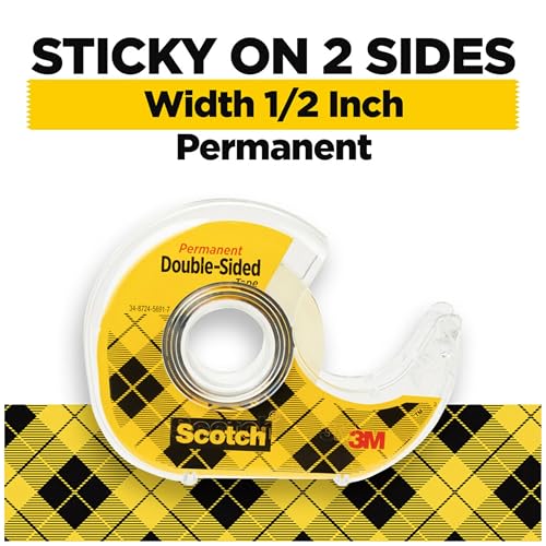 Image of Scotch Double Sided Tape, 1 /2 in x 500 in, 6 Dispensered Rolls (Pack of 16, 96 Count Total)