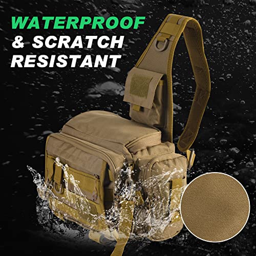 Goture Fishing Bag, Fishing Tackle Bag With Rod Holder, Water-Resistant Fishing Backpack Tackle Sling Bag, Fly Fishing Fanny Pack Storage, Fishing Tackle Box For Fishing Gear,Fishing Gifts For Men #TOP4