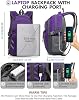 Mochila ProEtrade para universidad, viaje, laptop, para laptop de hasta 15.6 pulgadas, con puerto USB, múltiples compartimentos, antirrobo, regalo para mujer y hombre (morada) 8