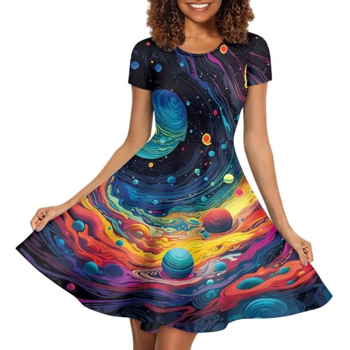 Image of Forchrinse Native Aztec Style Black White Geometric Women's Midi Dress Casual Long Dress Round Neck Swing Dress