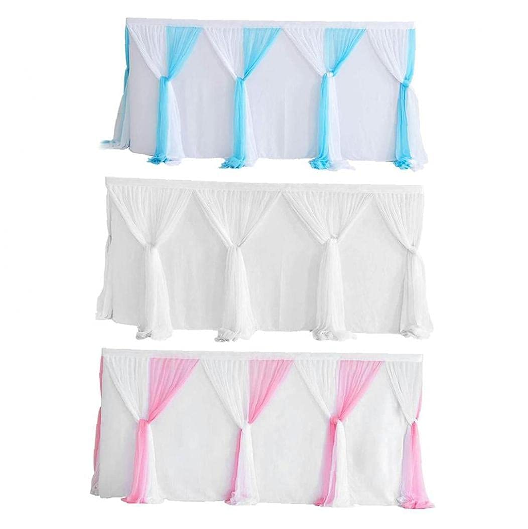 White 30 Inch Pleated Rectangle Polyester Table Skirt for Wedding Birthday Parties Banquet Tablewear Catering Event Decoration 1 Piece 14ft