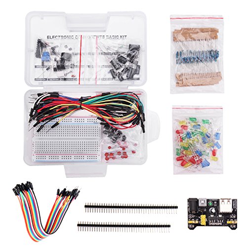 LAFVIN Electronic Fun Kit Bundle with Power Supply Module, Breadboard, Resistor, Capacitor, LED, Potentiometer Compatible with Arduino IDE for MEGA2560, Raspberry Pi - Thumbnail 6