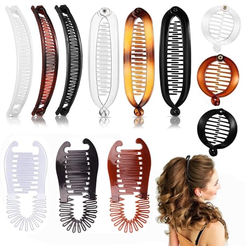 Pack de 12 Pinzas Banana para Cabello, Clip Vintage en Forma de Peine para Cabello Grueso y Fino miniatura 1