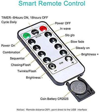 Miniatura 6 de Guirnalda de luces decorativas de flamenco, 13.85 pies, 40 luces LED blancas frías, resistentes a la intemperie, funciona con pilas, 8 modos, luces