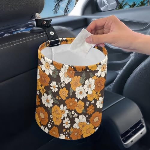 Image of Collapsible Floral Trash Can - Accessories for Cars, Camping & Family Gatherings, Easy to Clean