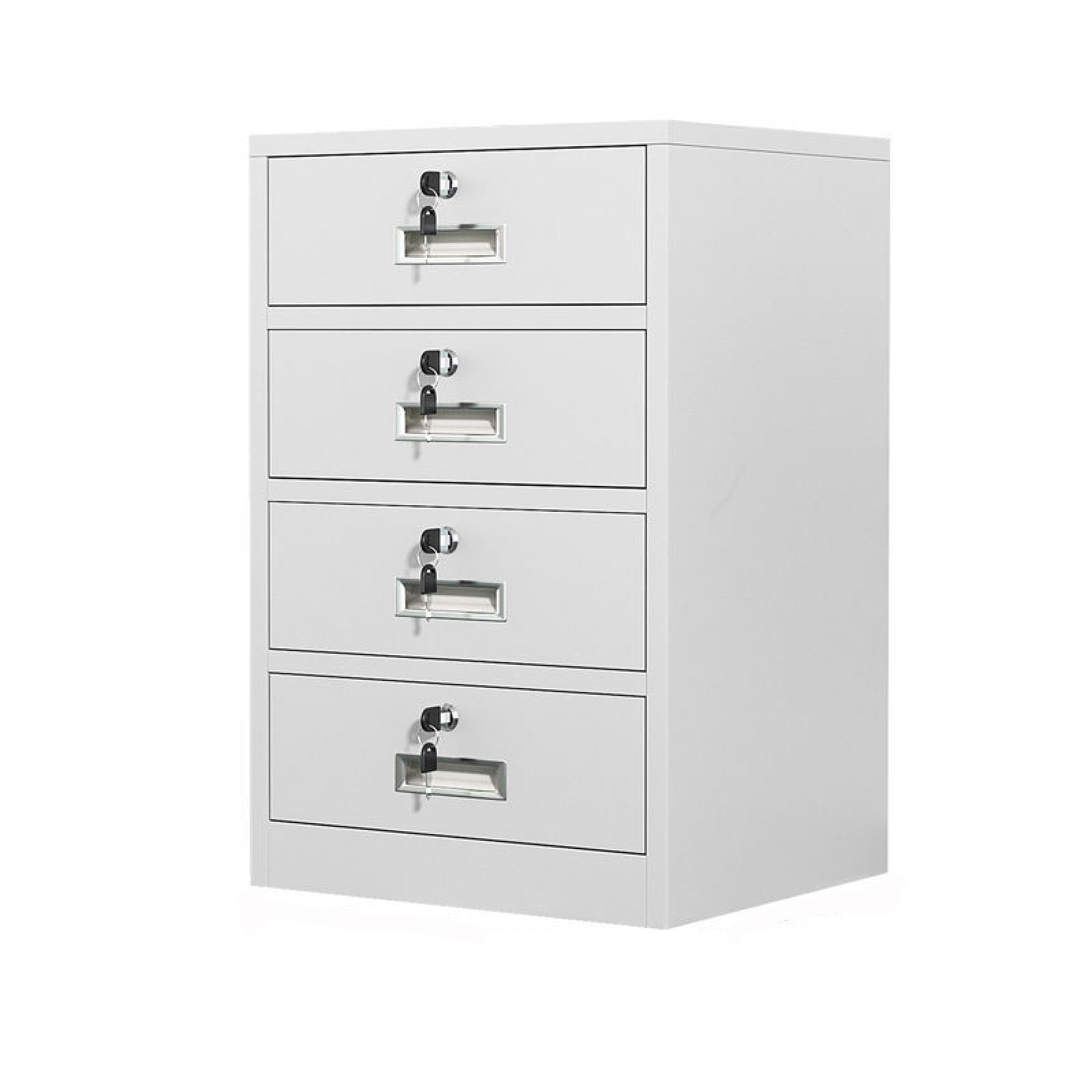 Aioneer Metal Office Storage Cupboard With Lockable Filing Cabinets And Adjustable Shelves Home Office Mobile File Cabinet With Secure Lock-White-4 Drawer