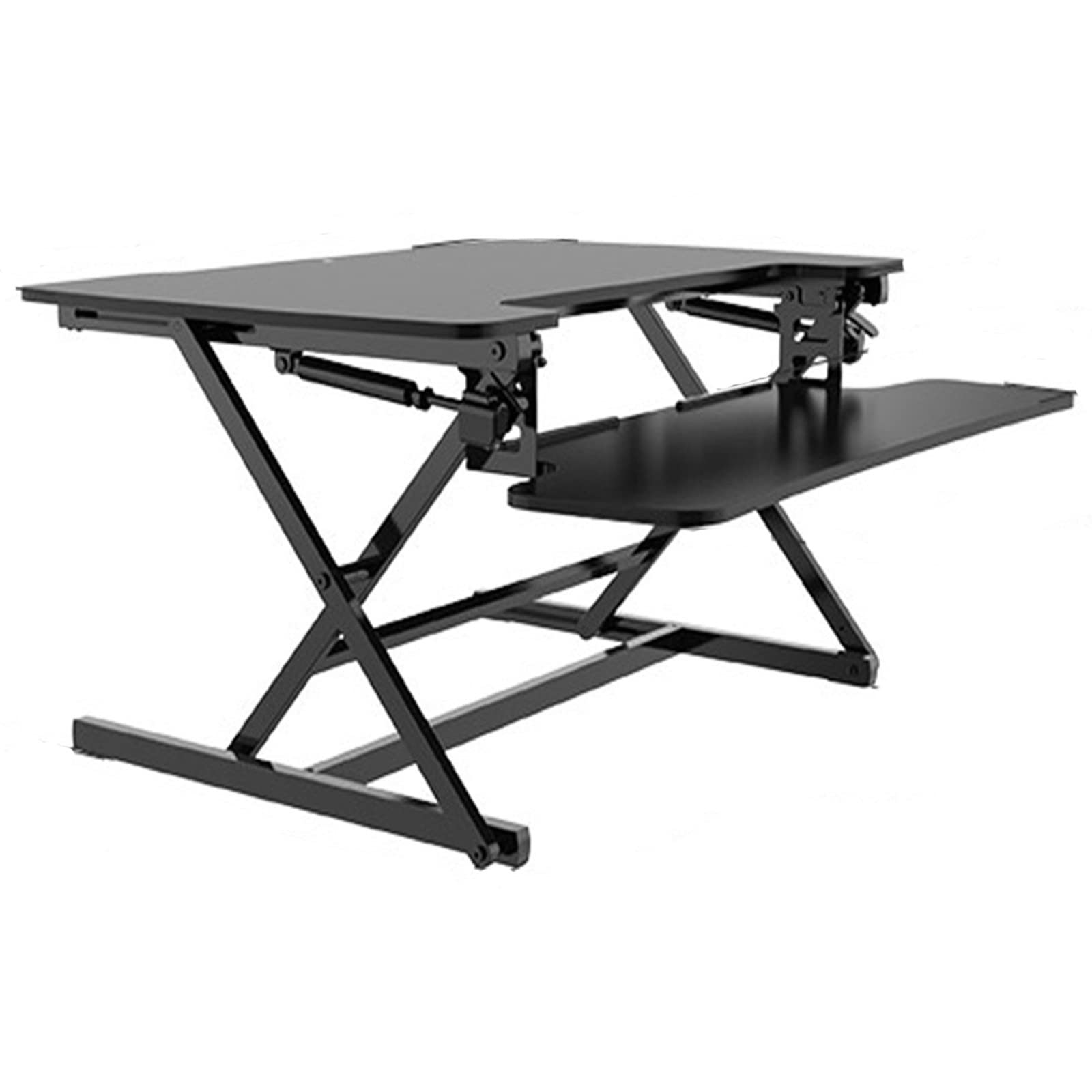CGCSYZ Height Adjustable Standing Desk - Ergonomic Mobile Office Workbench White 89x59x14-50cm - Ideal for Home Study & Remote Work Boost Productivity & Comfort (Noir 89x59x14)
