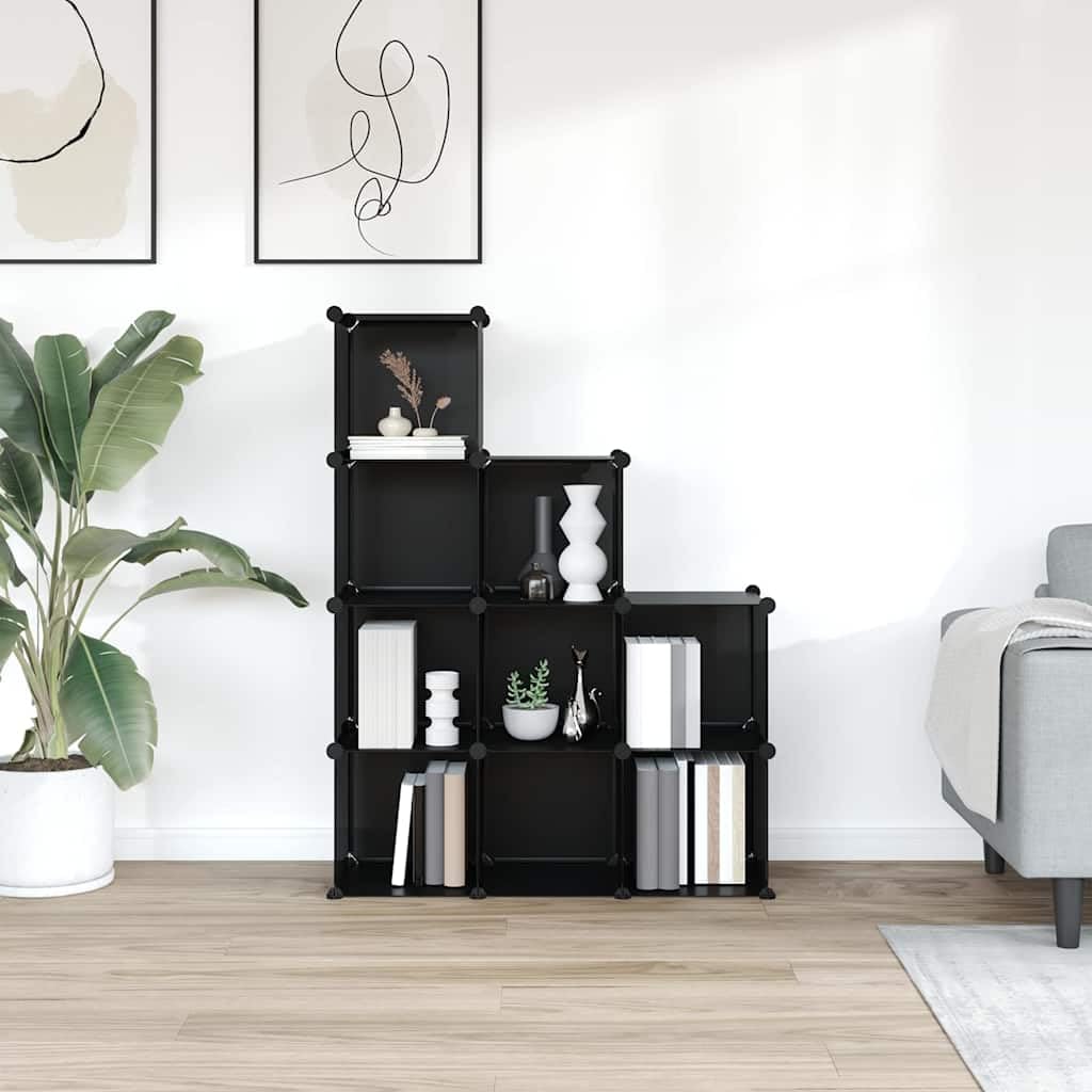Armoire de rangement 9 Compartiments Polypropène Noir