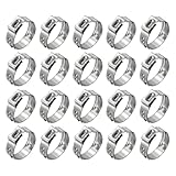 Kozelo 20Pcs Stainless Steel Single Ear Hose Clamps, Adjustable 13.7-16.2mm Heavy Duty Crimp Hose Clamp Assortment Kit, Metal Ear Cinch Rings Crimp Pinch Fitting for Automotive, Tubing
