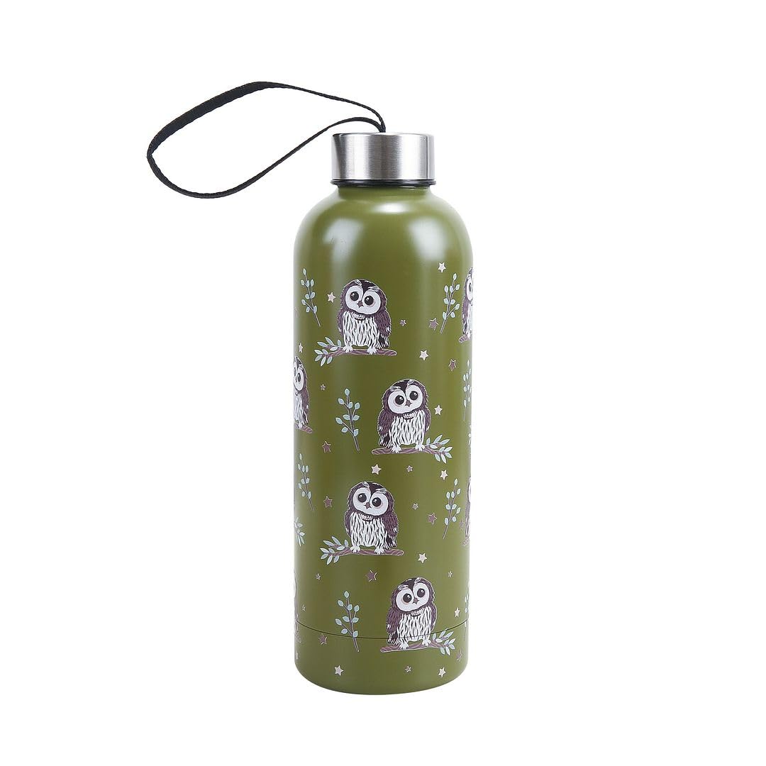 Eco Chic Reusable Thermal Bottle Stainless Steel Leakproof Insulated Water Bottle (Tawny Owl Green) — image 1