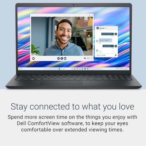 Image of Dell 15.6 Laptop, FHD, Intel Core 3 100U, 8GB RAM, Windows 11 Home + Microsoft 365 Personal 12-Month Subscription Bundle