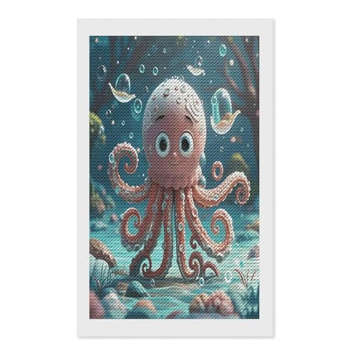 Peinture diamant pieuvre dessin animé déco murale salon et bureau
