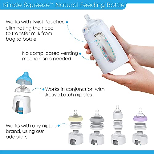 Kiinde Twist Squeeze Natural Baby Breast Milk Feeding Bottle with