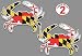 Maryland flag blue crab decal sticker 5" x 7" set of 2