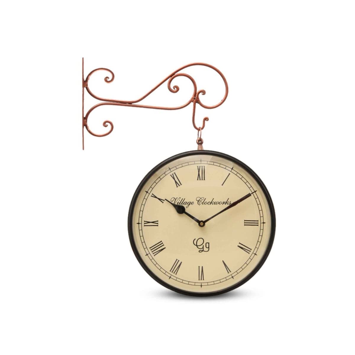 Kamdhenu art and craft Dabble Side Railway Clock Station Clock Vintage Double Sided Clock (8 Cf) - Analog, Metal, 30 Cm, Multicolor - Image 4 thumbnail