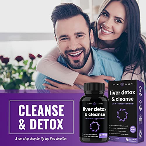 NutraChamps Liver Cleanse Detox & Repair Formula, 20+ Herbs: Milk Thistle Extract with Silymarin, Artichoke, Dandelion, Chicory Root Powder, Liver Support Pills Supplement, 60 Capsules - Image 7