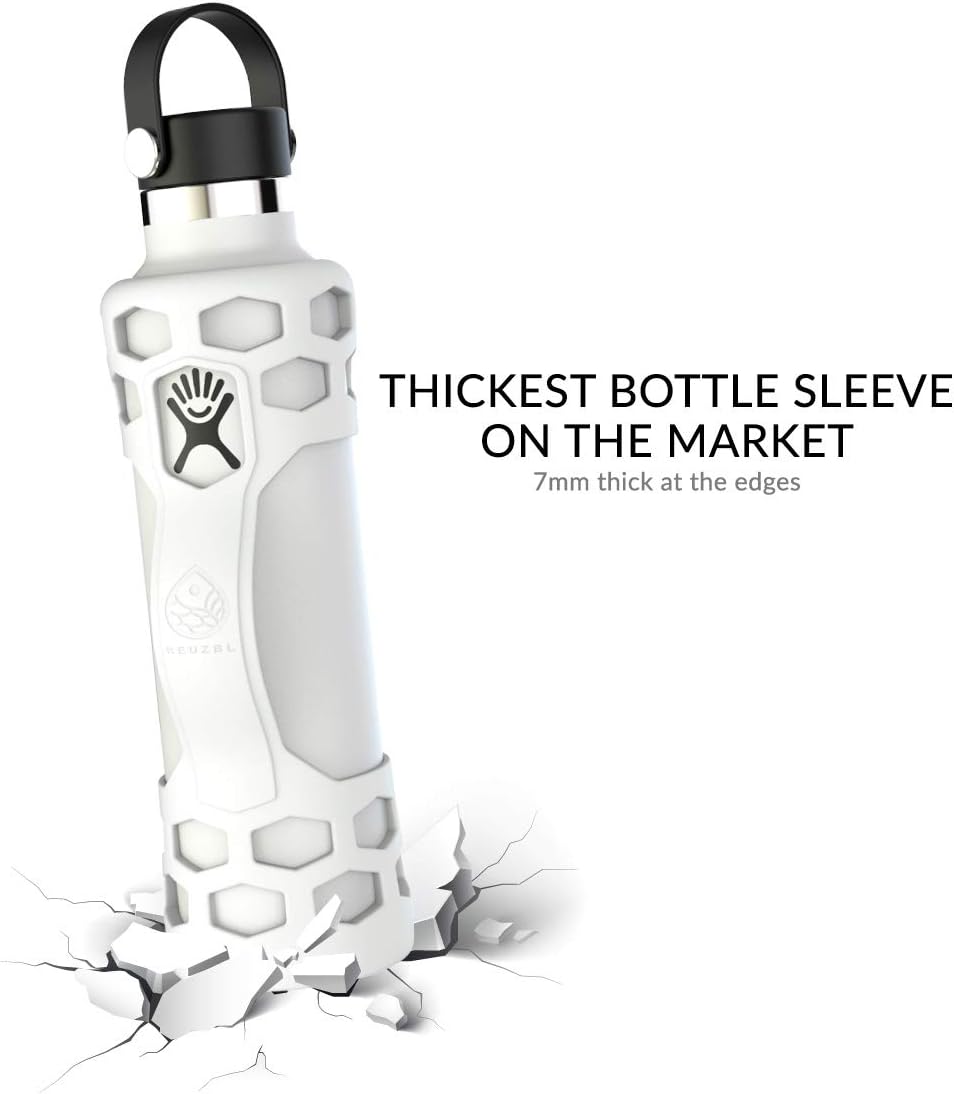 REUZBL Silicone Boot Sleeve Protector with Handle – Compatible with Hydro Flask 40oz, 32oz, 24oz, 21oz – Protective Bottle Bumper for Stainless Steel Water Bottles - Image 4