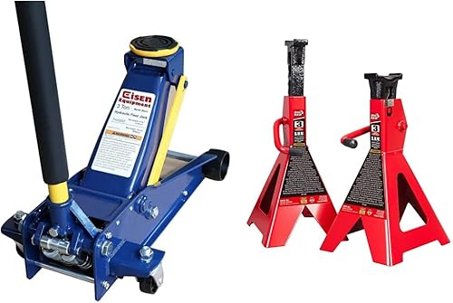 Gato de piso resistente de 3 toneladas, gato hidráulico de perfil bajo, gato de servicio de acero de elevación rápida con doble bomba de elevación