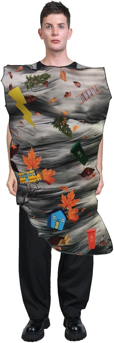 PGOND Tornado Scene Lightning Halloween Costume, Autumn Leaves Design, Adult Unisex