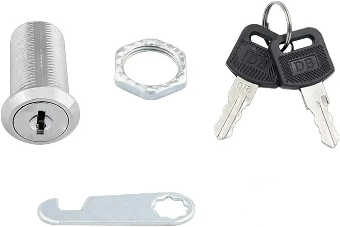 Drawer Cabinet Lock Mail Box Locker Cam Cupboard Door Tongue with 2 Key 5/10Pcs(A-30MM Fixed,10 Sets)