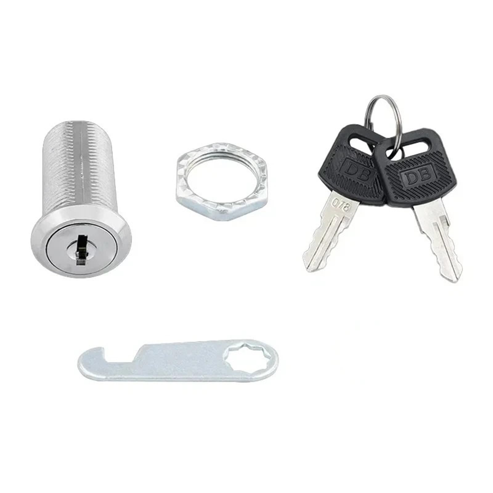Schubladenschloss, Briefkastenschloss, Schließfach, Nocken, Schranktürzunge mit 2 Schlüsseln, 5/10 Stück (B-20 mm, universal, 10 Sets)