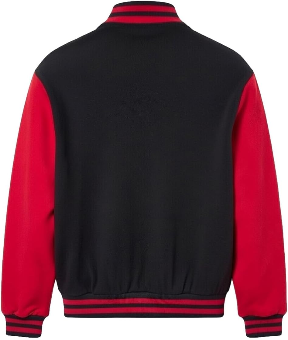 VearFit Men’s Varsity Jacket Fleece Baseball Letterman Jacket with Polyester Lining