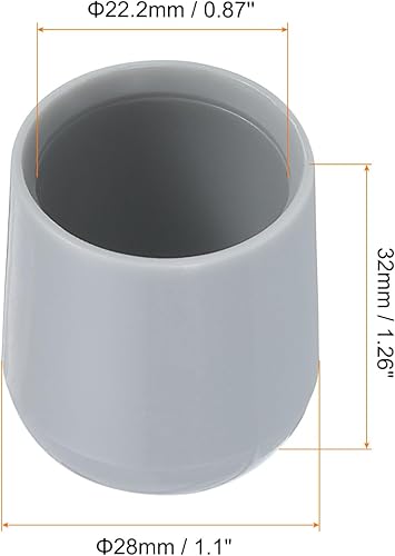 Miniatura 9 de uxcell Protectores de suelo para patas de silla, 16 tapas redondas de plástico para patas de silla, fundas antideslizantes para patas de muebles