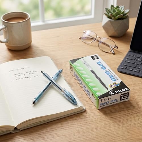 Neo-Gel Gel Stick Pens 0.7mm Tinta Negra 3 Pack miniatura 5