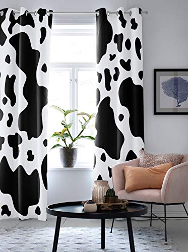 Colorsum 2 Panels Bedroom Blackout Curtains With Grommets Animal Cow Print Curtains Thermal Insulated Darkening Curtain Panels For Bedroom Living Room 52" W X63 L X2 #TOP3