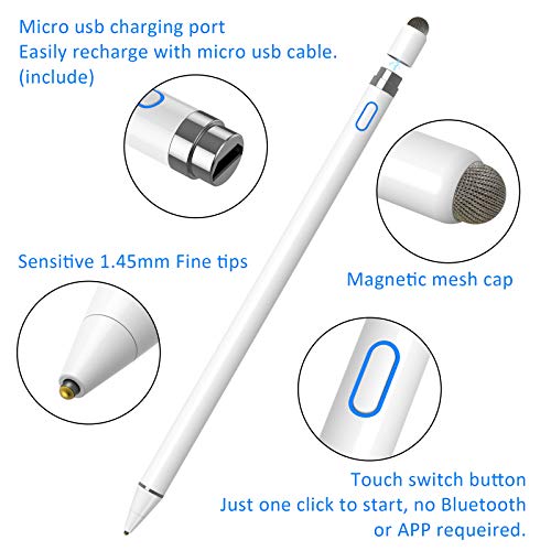 Image of Apple Pencil Compatible With iPad 2018-2024, 2X Faster Charge, Palm Rejection, Tilt Sensitivity Stylus Pen for iPad Pro 12.9 /11 /13 Inch, Air 3-6, Mini 5 /6, 10 /9 /8 /7 /6th Gen
