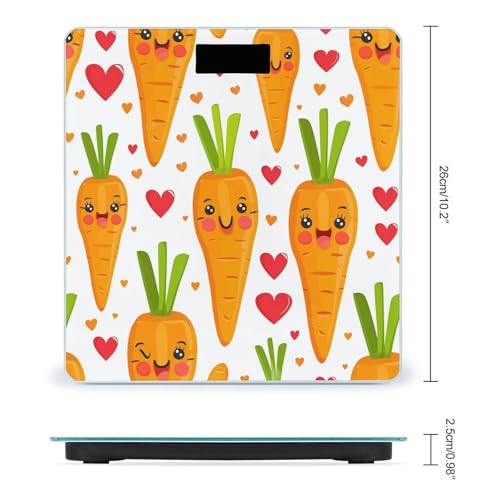 Balanza digital de baño con diseño zanahoria y vidrio templado miniatura 2