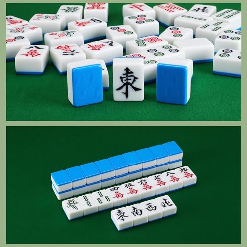 Set Clásico Mahjong Chino con 146 Fichas Azules miniatura 5