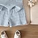 Toddler Kids Cotton 2 Piece Outfits Casual Striped Short Sleeve Lapel T-Shirt and Shorts Matching Sets for 0-4 Years