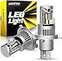 AUXITO 2022 Upgraded H4/9003 LED Headlight Bulbs, 100W 20,000LM Super Bright, 6000K Xenon White, Halogen Replacement with Fan for Cars, Motorcycle, Pack of 2
