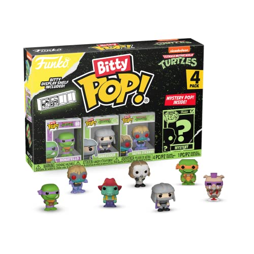Funko Bitty Pop! Teenage Mutant Ninja Turtles - Leonardo, Michelangelo, April O’Neil et Une Mini-Figurine Mystère en Surprise - 2.2 Cm - TMNT - Donatello Collectionnable - Étagère Empilable Incluse
