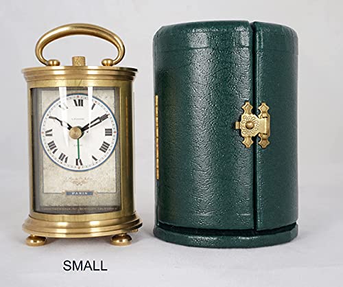 Justime Solid Brass Parisian Carrige Antique Collectible Analog Table Desk Alarm Clock For Gift, Home Decor, Battery Operated (Small) #TOP6