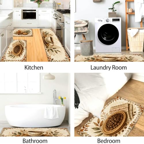 Tapis de cuisine rustiques marron d'automne confortables pour sol fatigué
