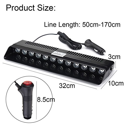 Led Emergency Strobe Light Xtauto 12V Windshield Dash Dashboard Interior Flash Roof Hazard Warning Light Bar For Car Truck Vehicle W/Suction Cups Amber White White Amber #TOP2