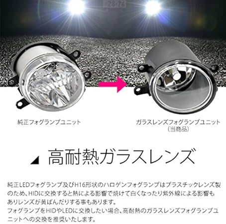 Amazon トヨタ 純正交換タイプ ガラスフォグランプ 左右セット 耐熱
