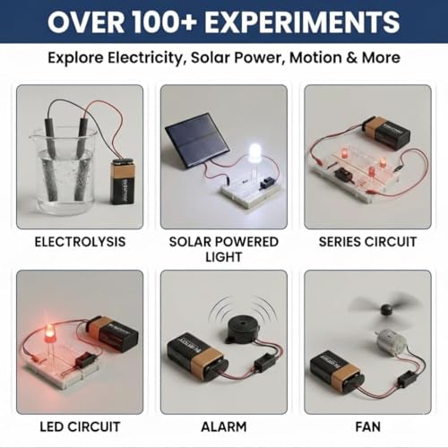 Image of PW Science Project Kit Working Model & Experiment Kit for Kids, Electronic Toys for Boys 7-14 Years with Solar Panel, Windmill & 100+ Electric Circuits (School Project Kit)