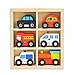 YUIP Juguetes de Madera Vehículos, 6 Piezas Juguete Educativo, Coches Privados, Taxis, Camiones de Bomberos, Ambulancias, Trenes Pequeños, Coches de Policía, para niños de 3 a 12 Años Niñas Niños